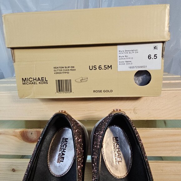 MICHAEL Michael Kors Keaton Slip-On Sneakers โ Glitter Chain Mesh โ Size 6.5M - Picture 8 of 8